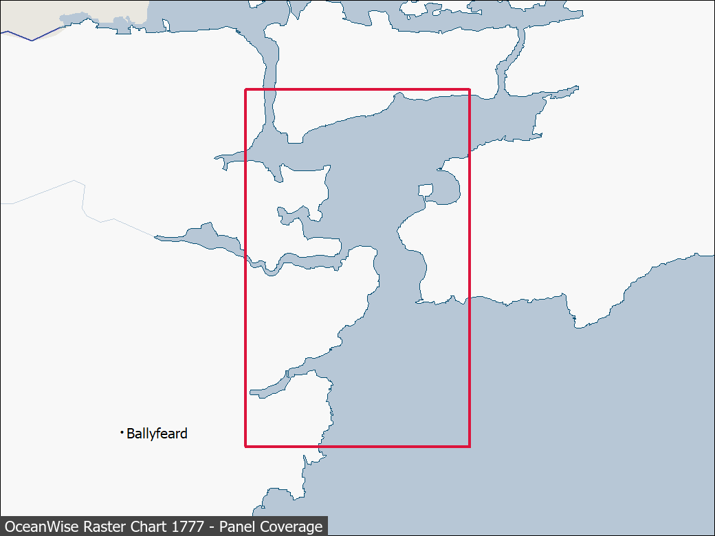 Panel coverage map for UKHO Raster Chart 1777