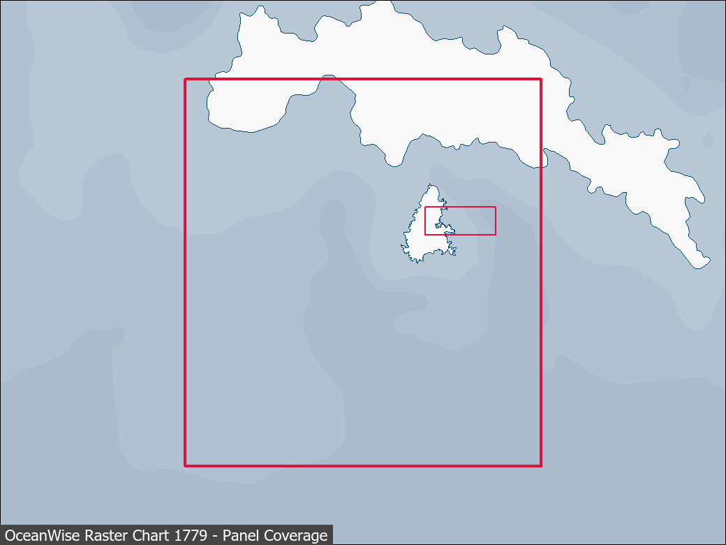 Panel coverage map for UKHO Raster Chart 1779