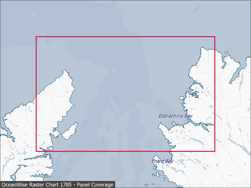 Panel coverage map for UKHO Raster Chart 1785