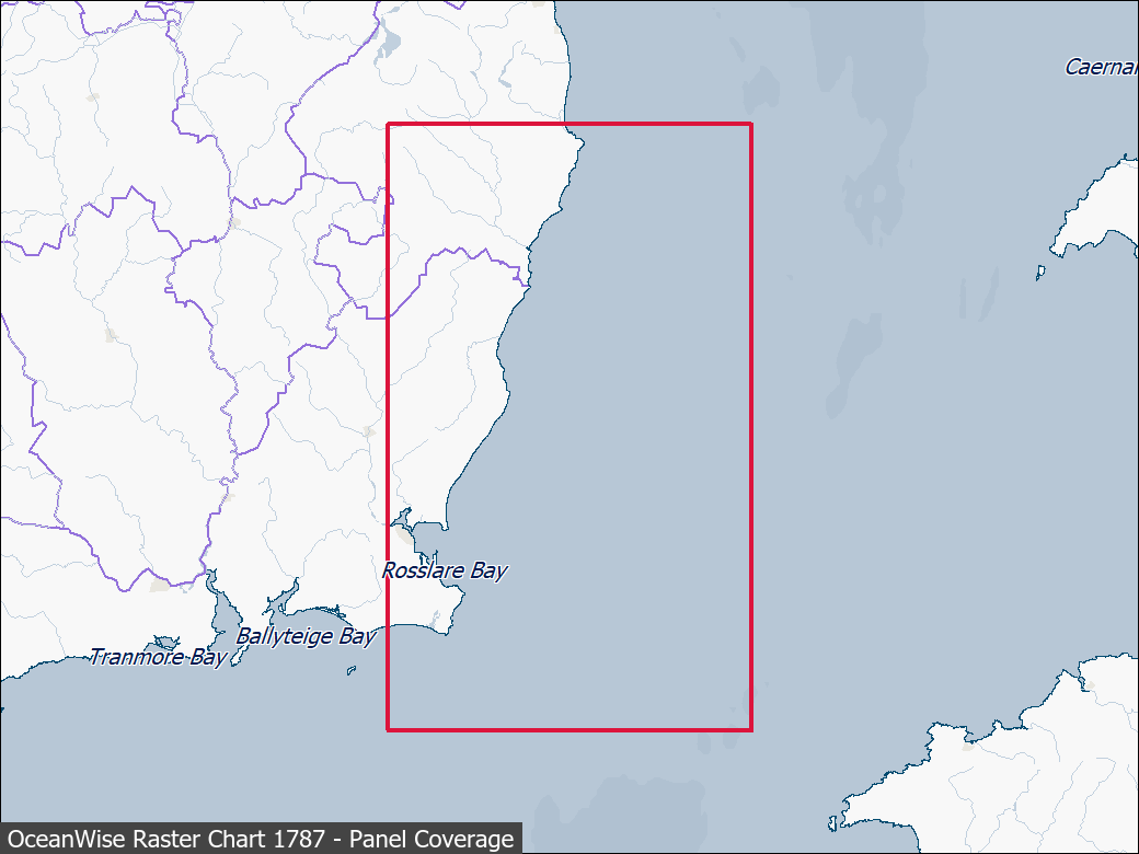 Panel coverage map for UKHO Raster Chart 1787