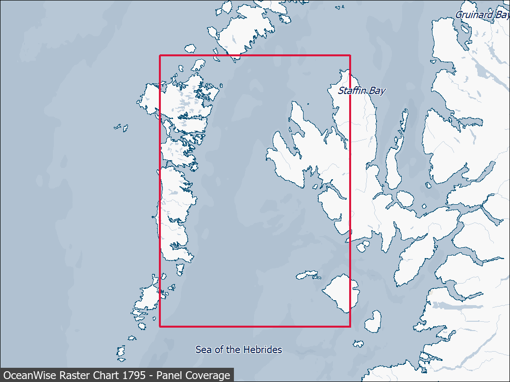 Panel coverage map for UKHO Raster Chart 1795