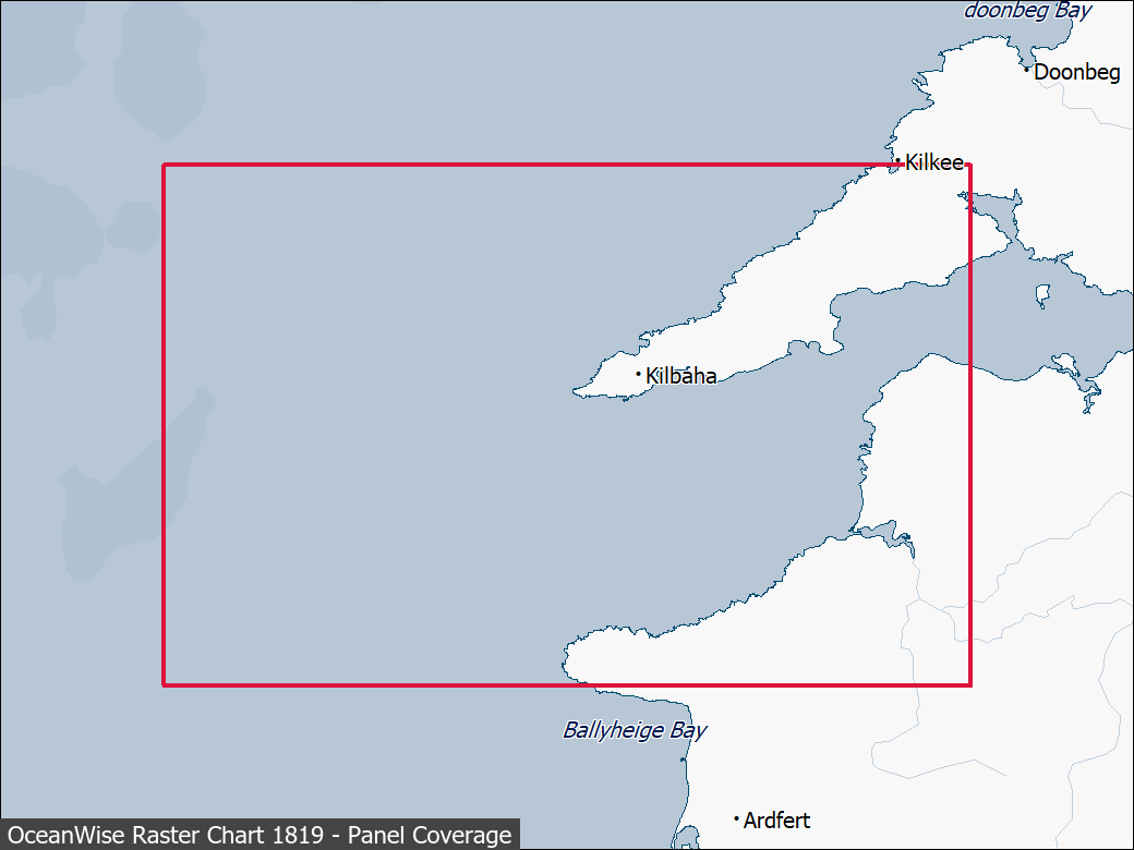 Panel coverage map for UKHO Raster Chart 1819