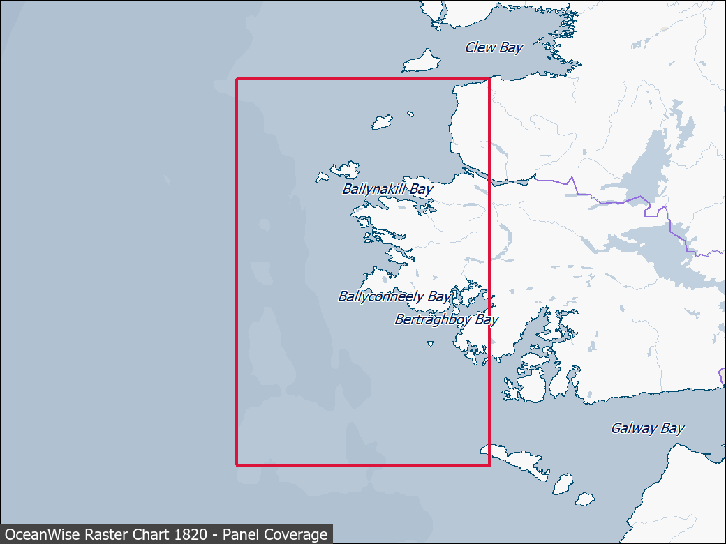 Panel coverage map for UKHO Raster Chart 1820