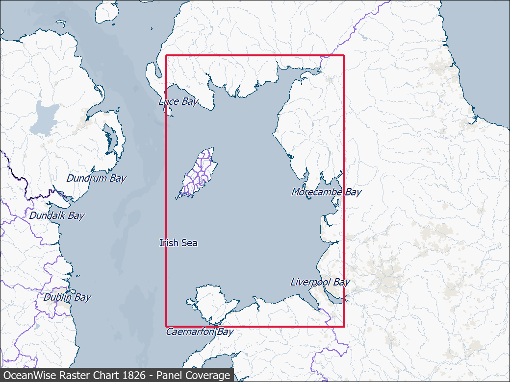 Panel coverage map for UKHO Raster Chart 1826