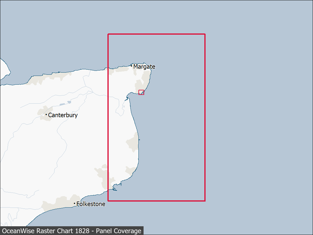 Panel coverage map for UKHO Raster Chart 1828