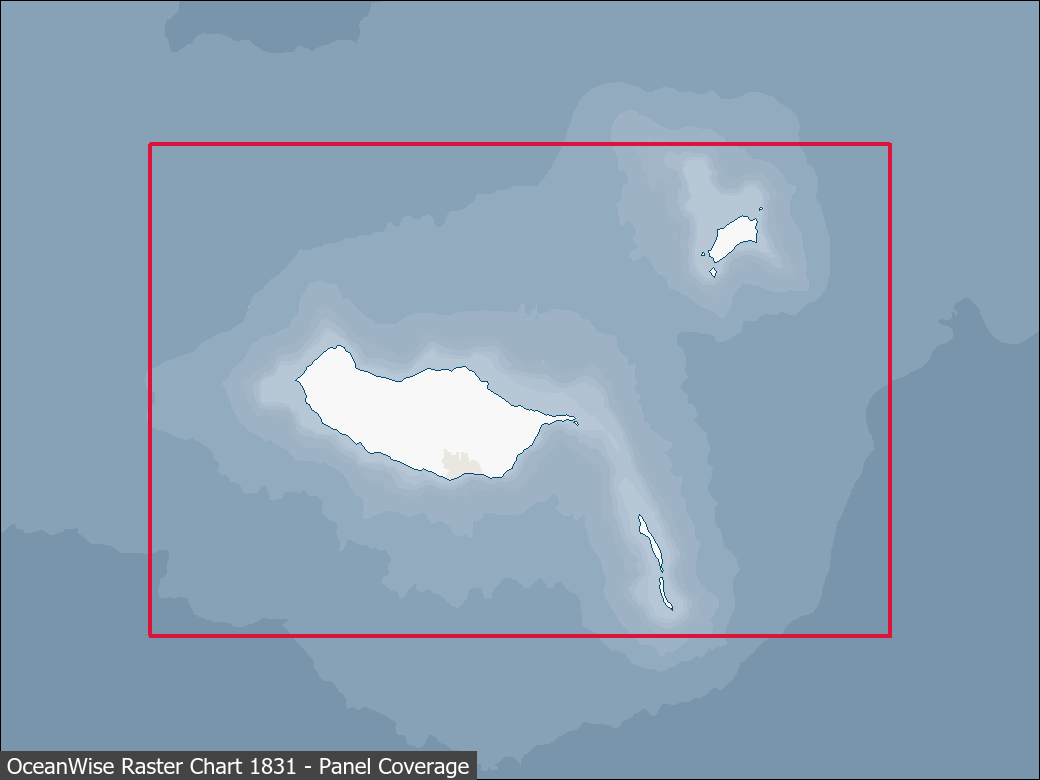 Panel coverage map for UKHO Raster Chart 1831