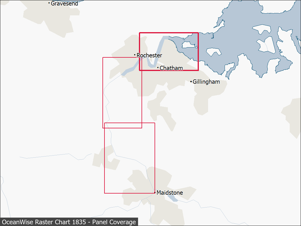 Panel coverage map for UKHO Raster Chart 1835