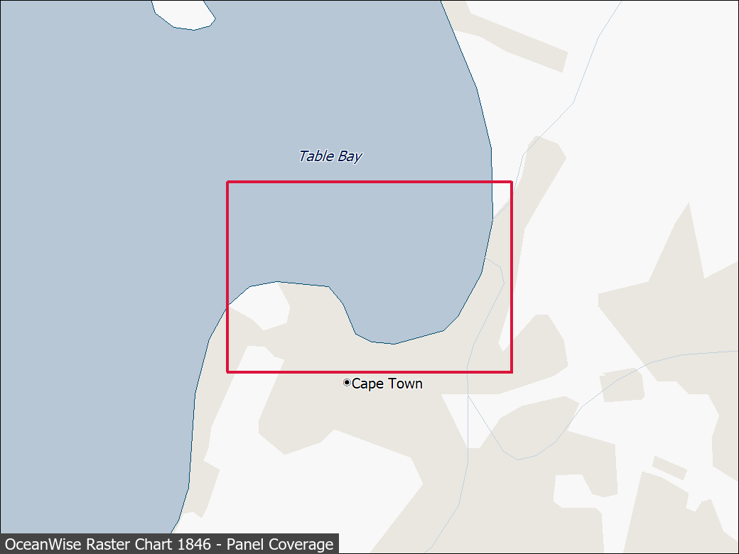 Panel coverage map for UKHO Raster Chart 1846