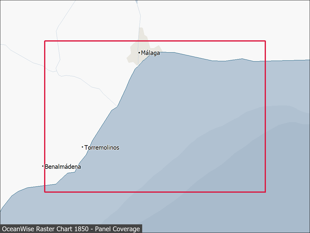 Panel coverage map for UKHO Raster Chart 1850