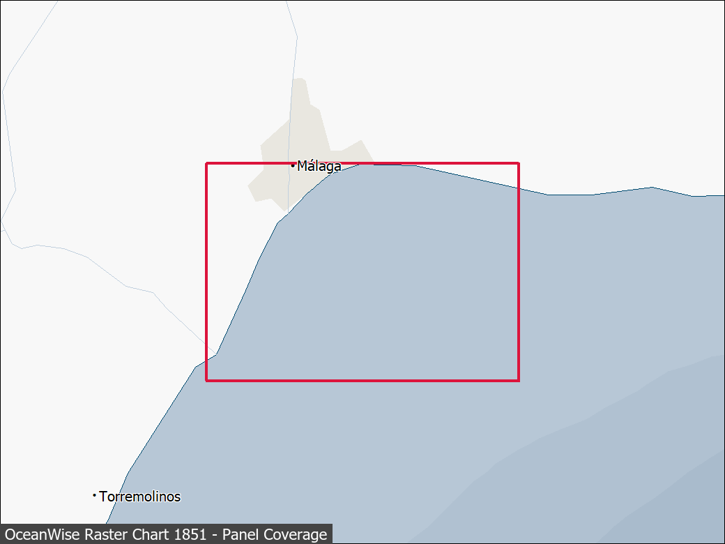 Panel coverage map for UKHO Raster Chart 1851