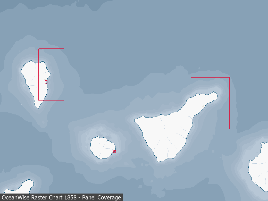 Panel coverage map for UKHO Raster Chart 1858