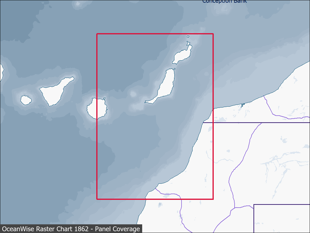Panel coverage map for UKHO Raster Chart 1862