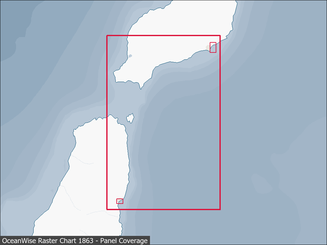 Panel coverage map for UKHO Raster Chart 1863