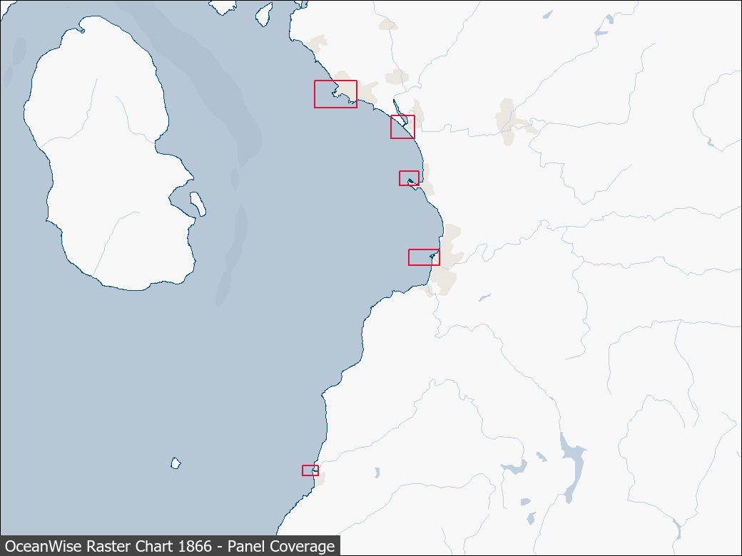 Panel coverage map for UKHO Raster Chart 1866