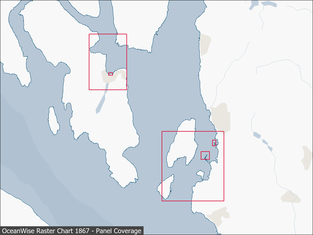 Panel coverage map for UKHO Raster Chart 1867