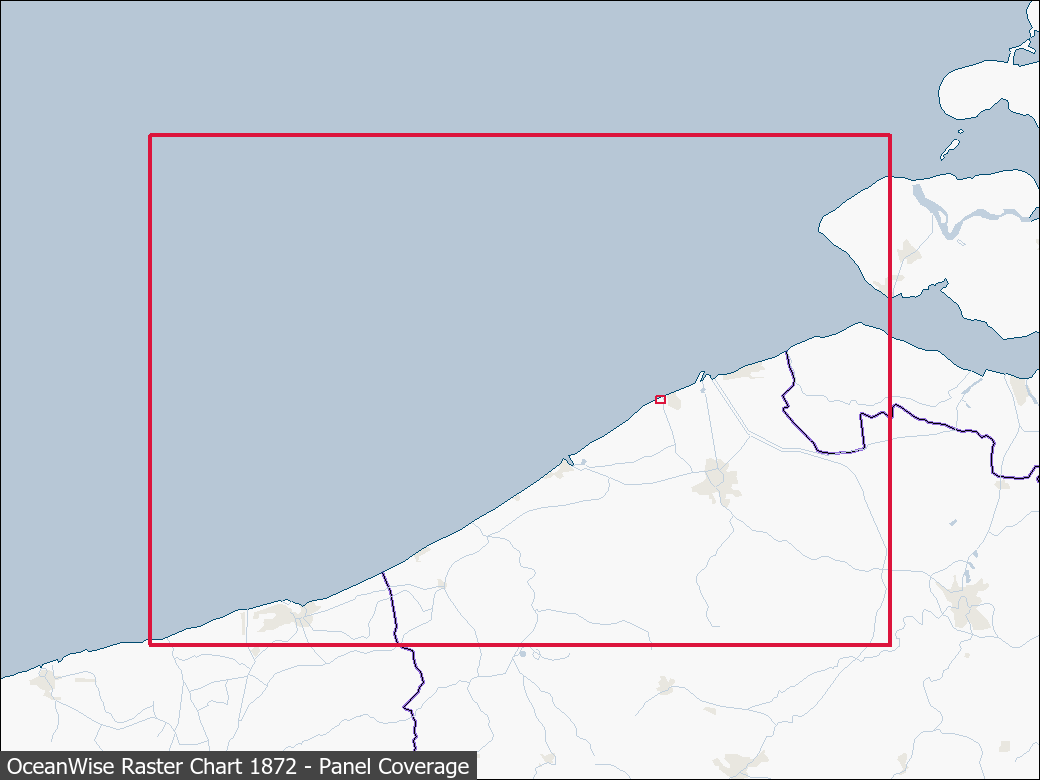 Panel coverage map for UKHO Raster Chart 1872