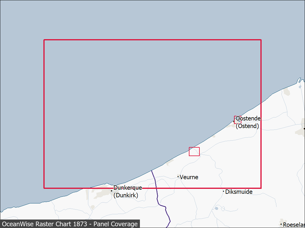 Panel coverage map for UKHO Raster Chart 1873