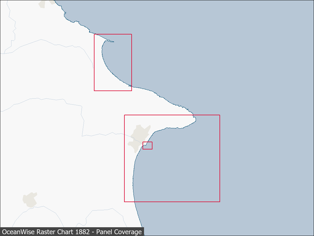 Panel coverage map for UKHO Raster Chart 1882