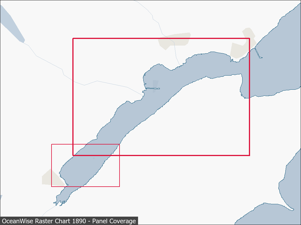 Panel coverage map for UKHO Raster Chart 1890