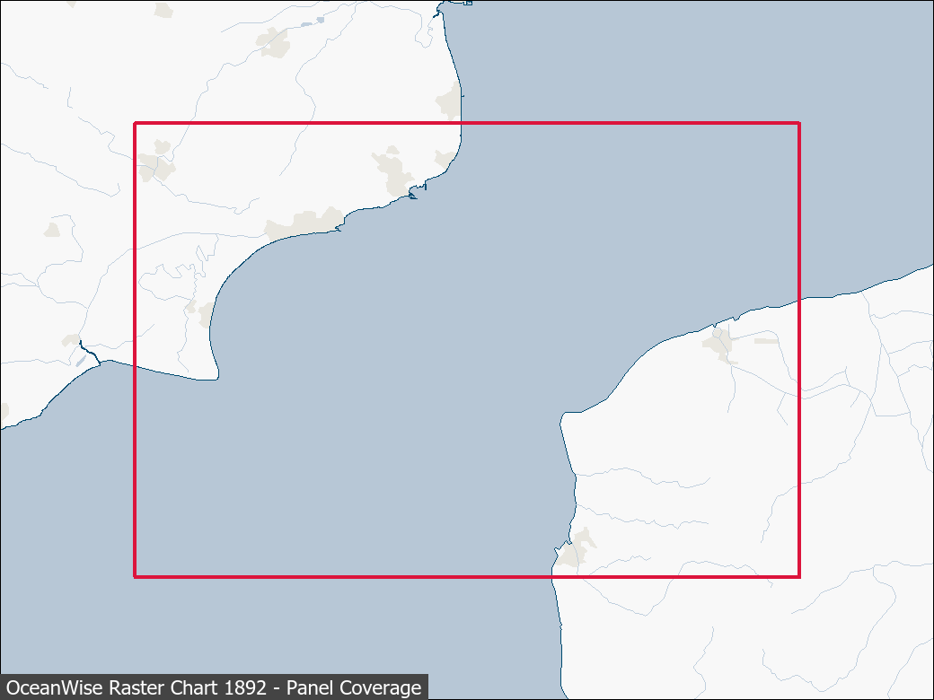 Panel coverage map for UKHO Raster Chart 1892