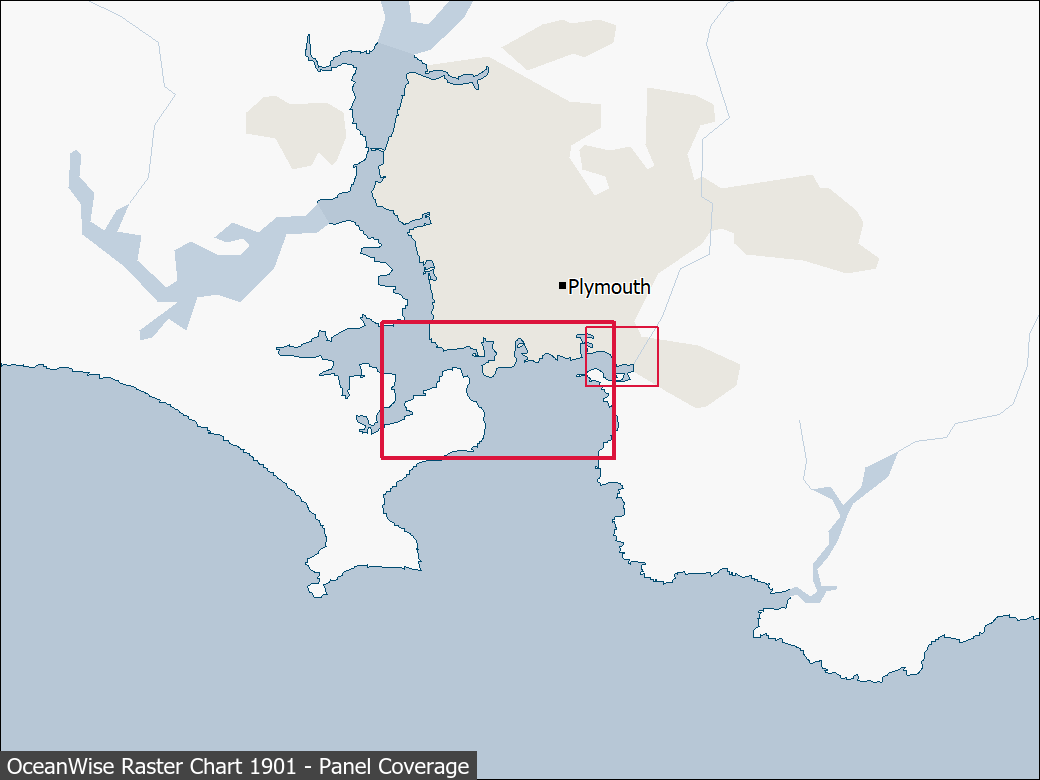 Panel coverage map for UKHO Raster Chart 1901