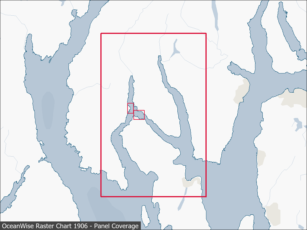 Panel coverage map for UKHO Raster Chart 1906