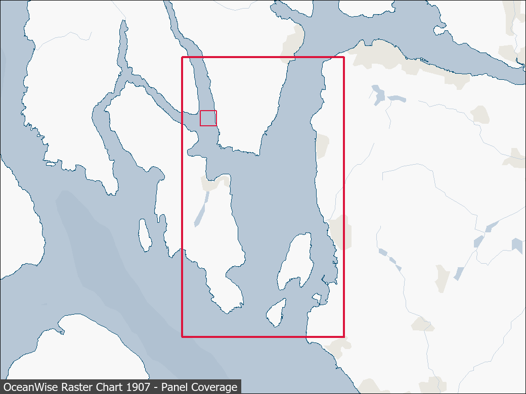 Panel coverage map for UKHO Raster Chart 1907
