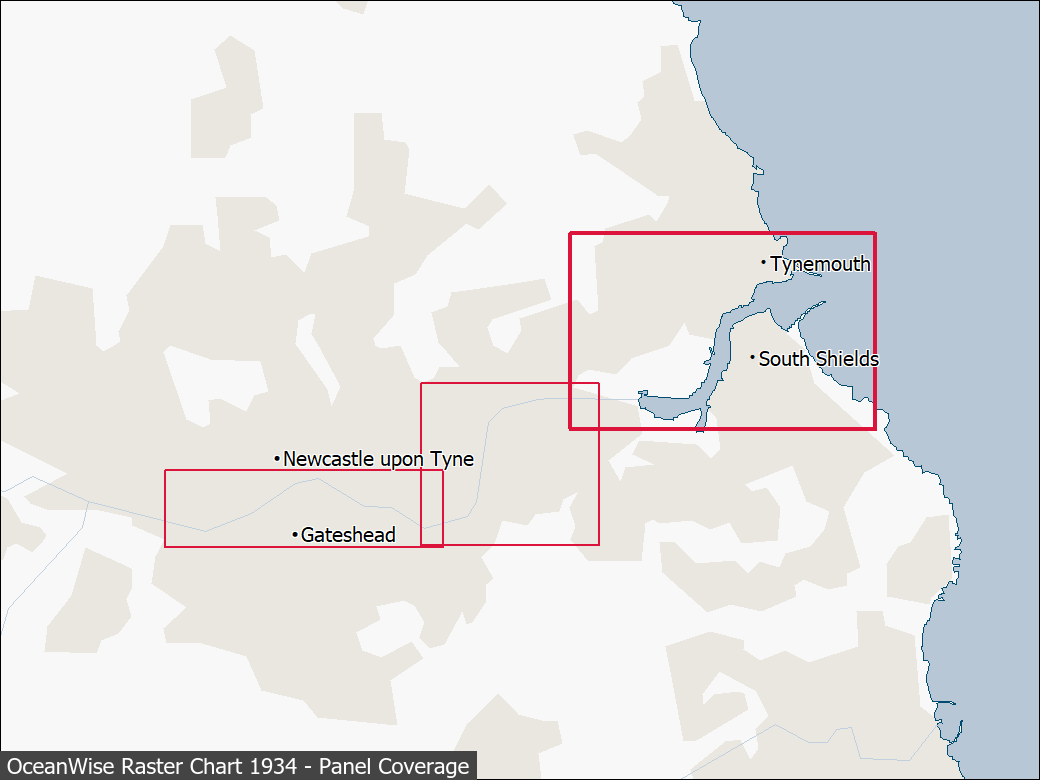 Panel coverage map for UKHO Raster Chart 1934