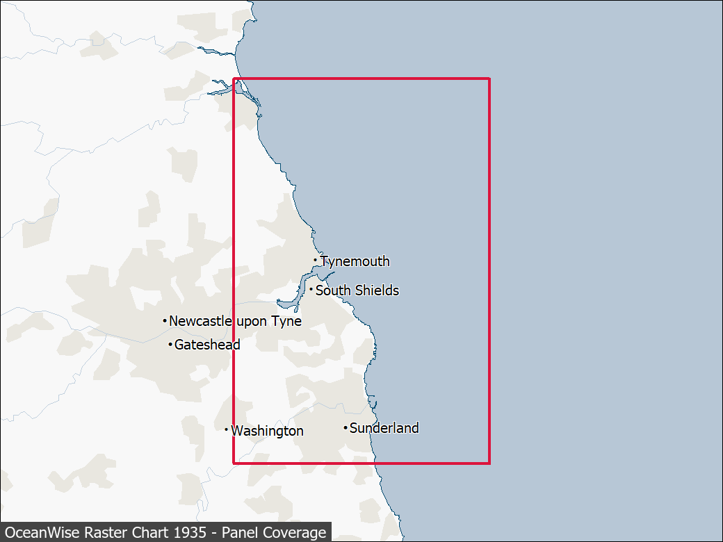 Panel coverage map for UKHO Raster Chart 1935