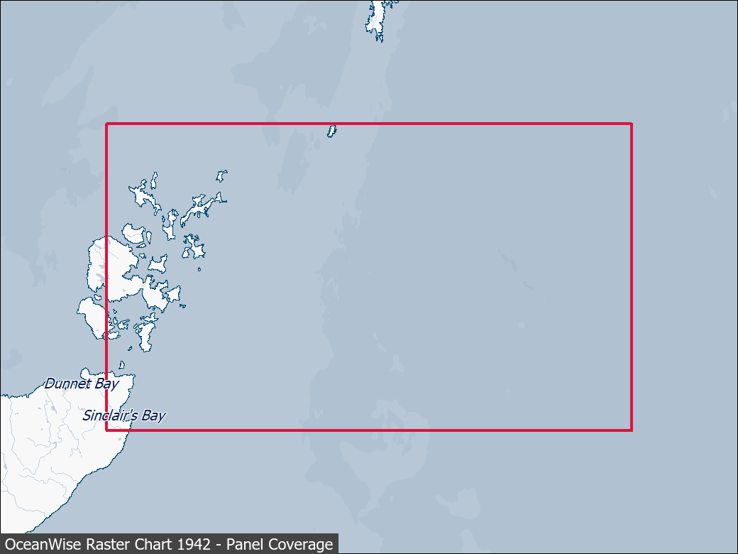 Panel coverage map for UKHO Raster Chart 1942