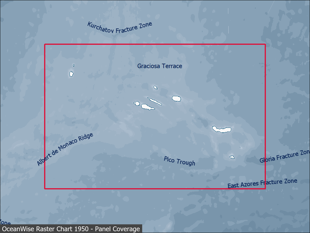 Panel coverage map for UKHO Raster Chart 1950