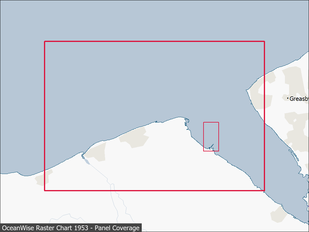 Panel coverage map for UKHO Raster Chart 1953