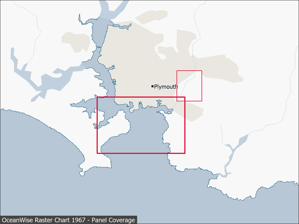 Panel coverage map for UKHO Raster Chart 1967