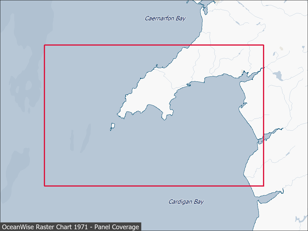 Panel coverage map for UKHO Raster Chart 1971