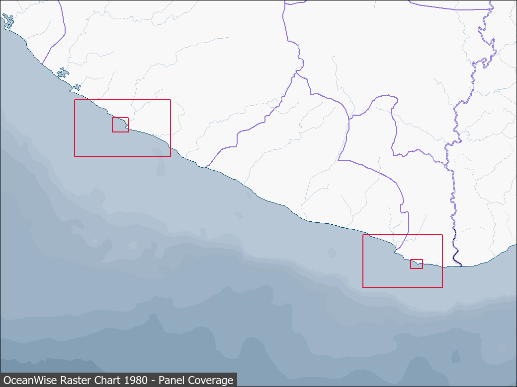 Panel coverage map for UKHO Raster Chart 1980