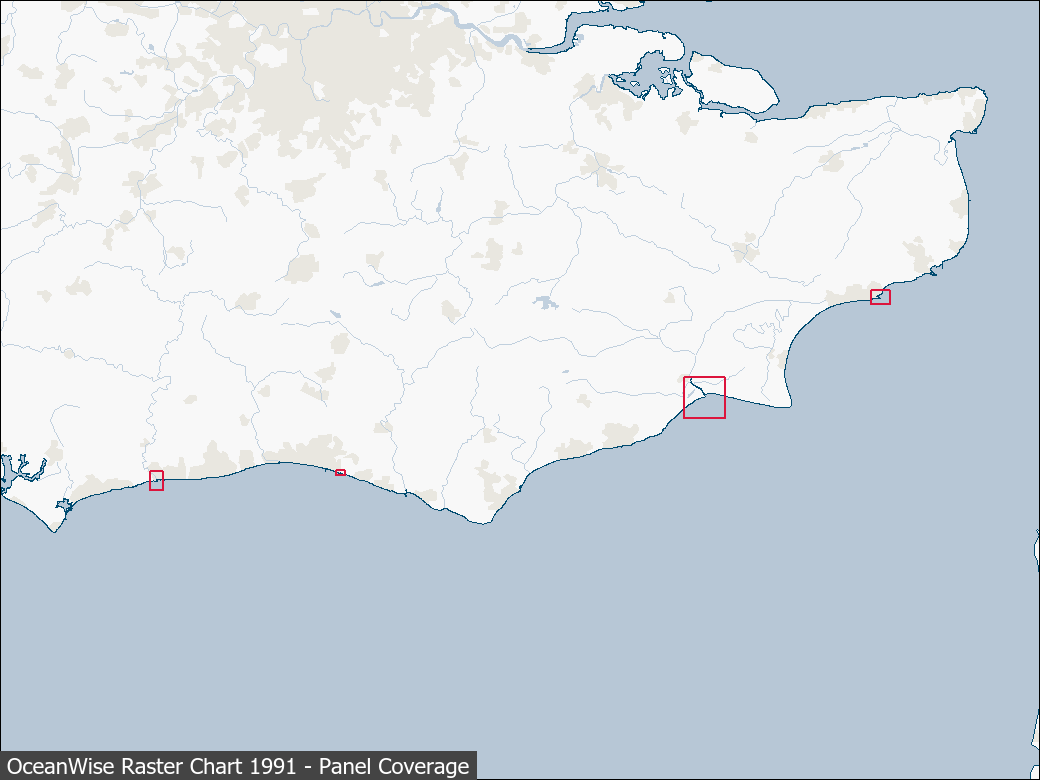 Panel coverage map for UKHO Raster Chart 1991