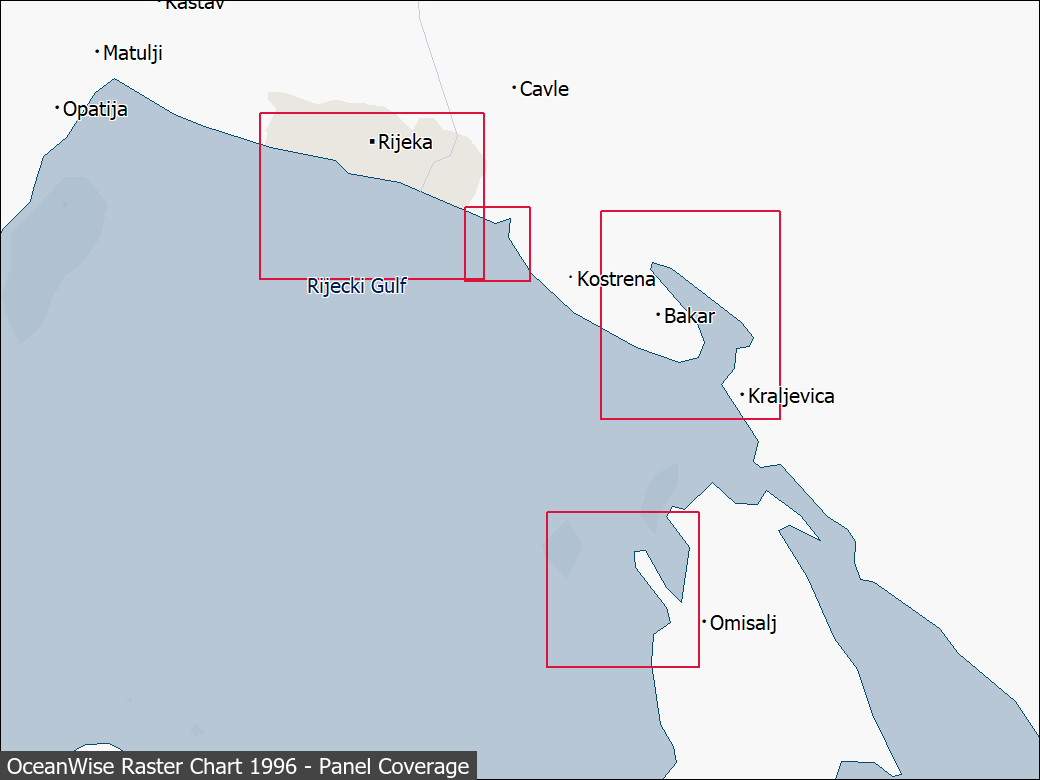 Panel coverage map for UKHO Raster Chart 1996