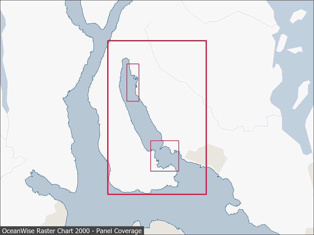 Panel coverage map for UKHO Raster Chart 2000