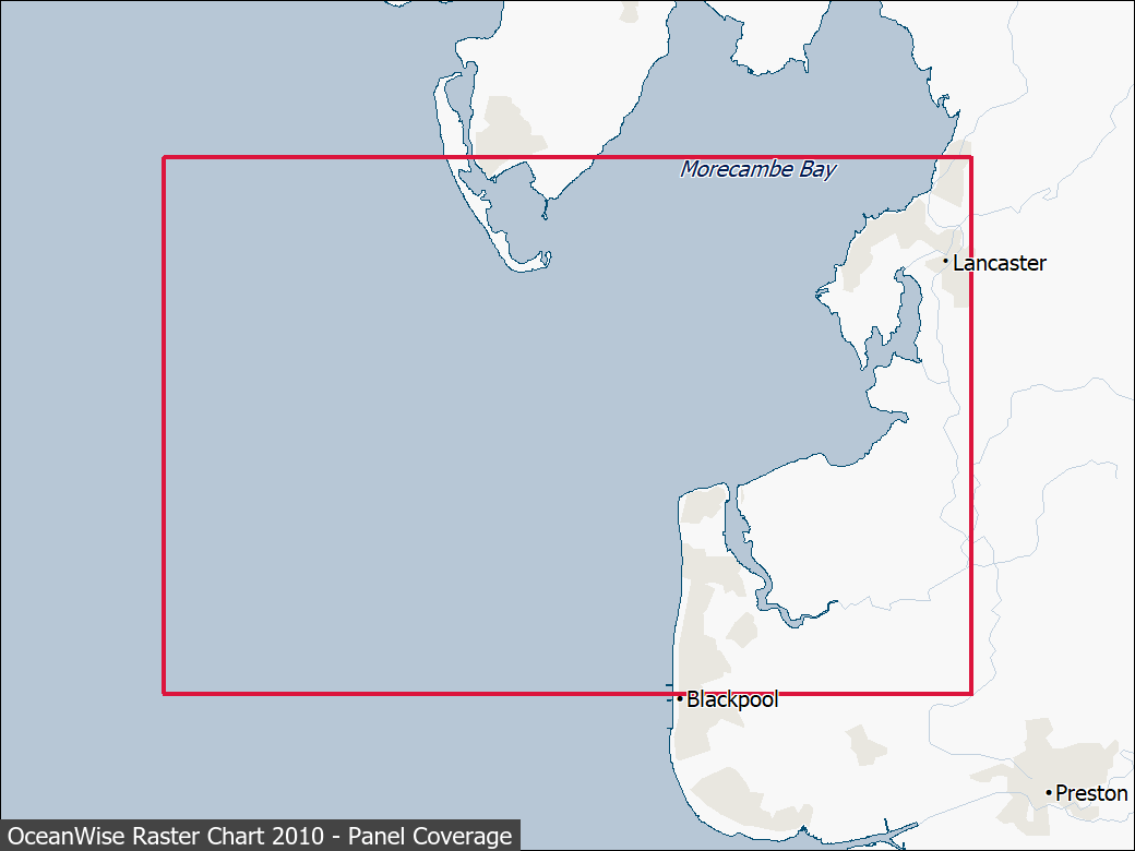 Panel coverage map for UKHO Raster Chart 2010