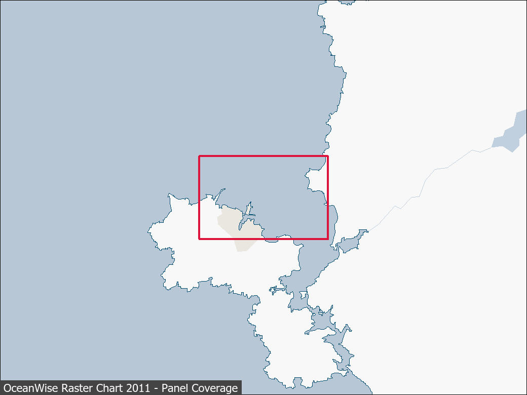 Panel coverage map for UKHO Raster Chart 2011