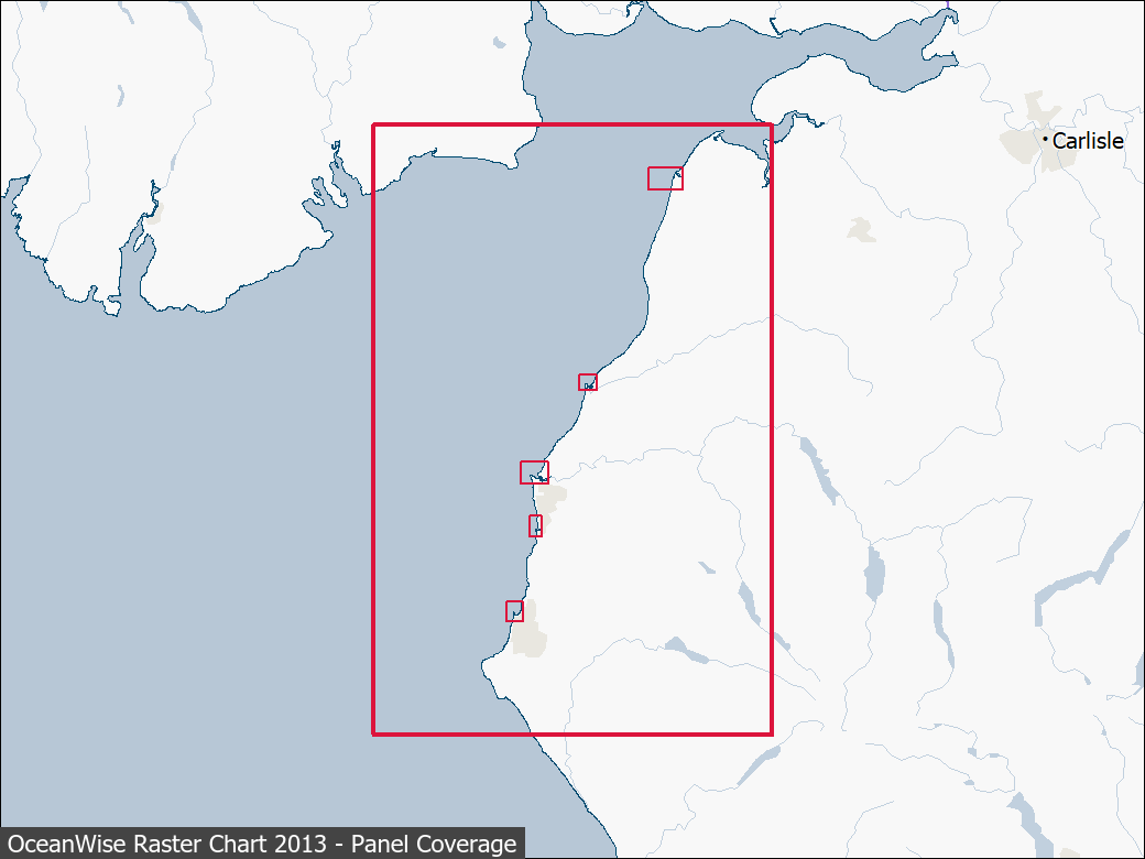 Panel coverage map for UKHO Raster Chart 2013