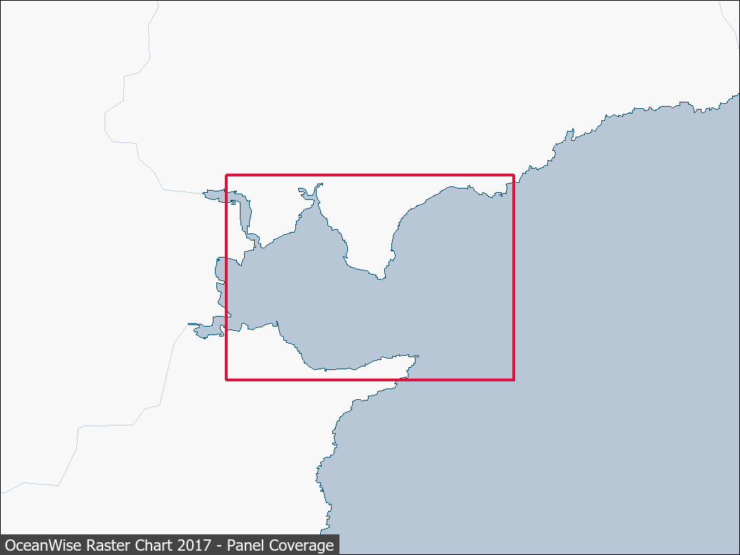 Panel coverage map for UKHO Raster Chart 2017