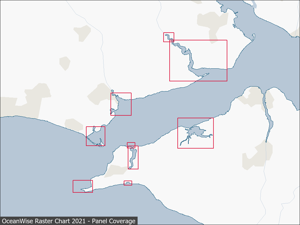 Panel coverage map for UKHO Raster Chart 2021