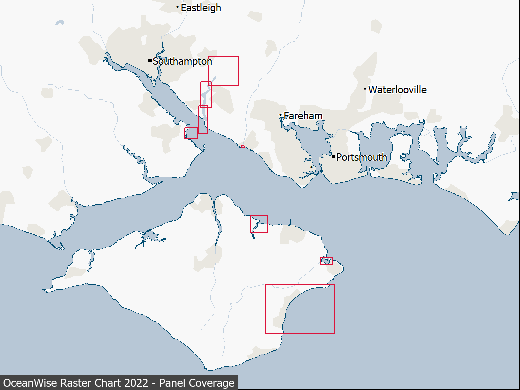 Panel coverage map for UKHO Raster Chart 2022