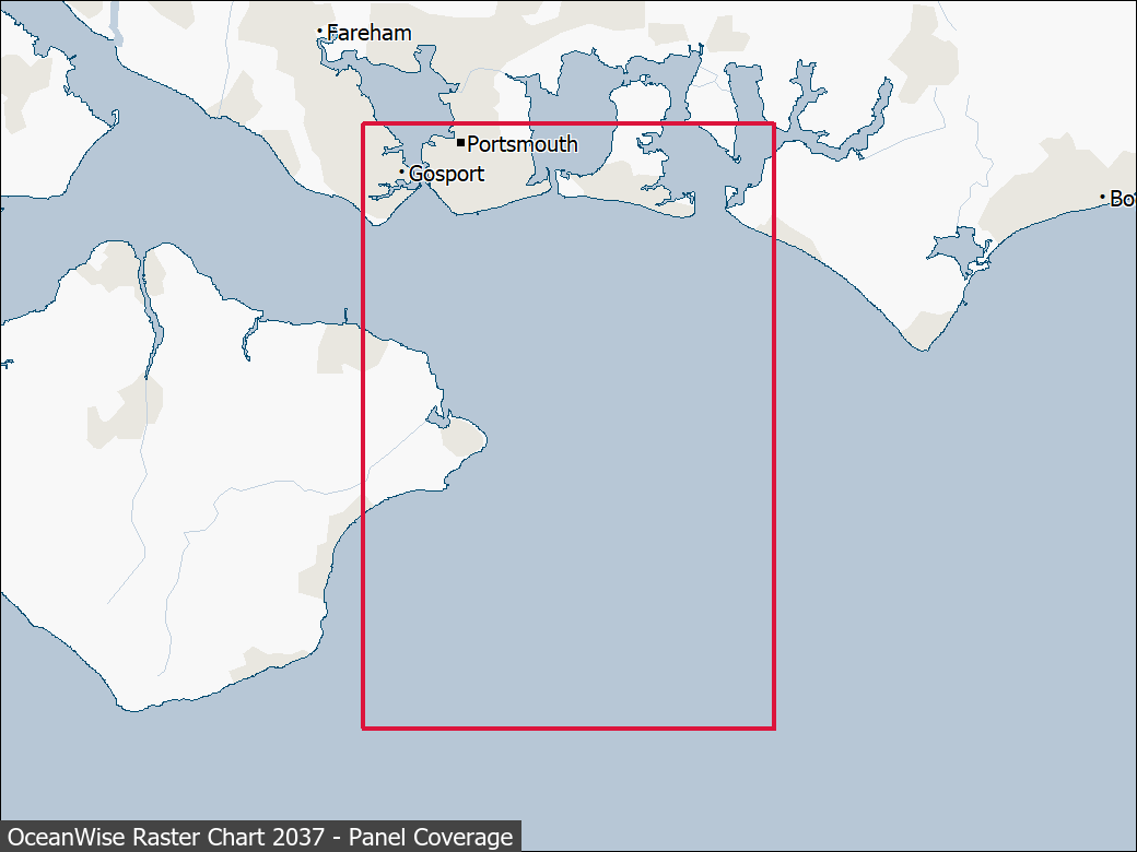 Panel coverage map for UKHO Raster Chart 2037