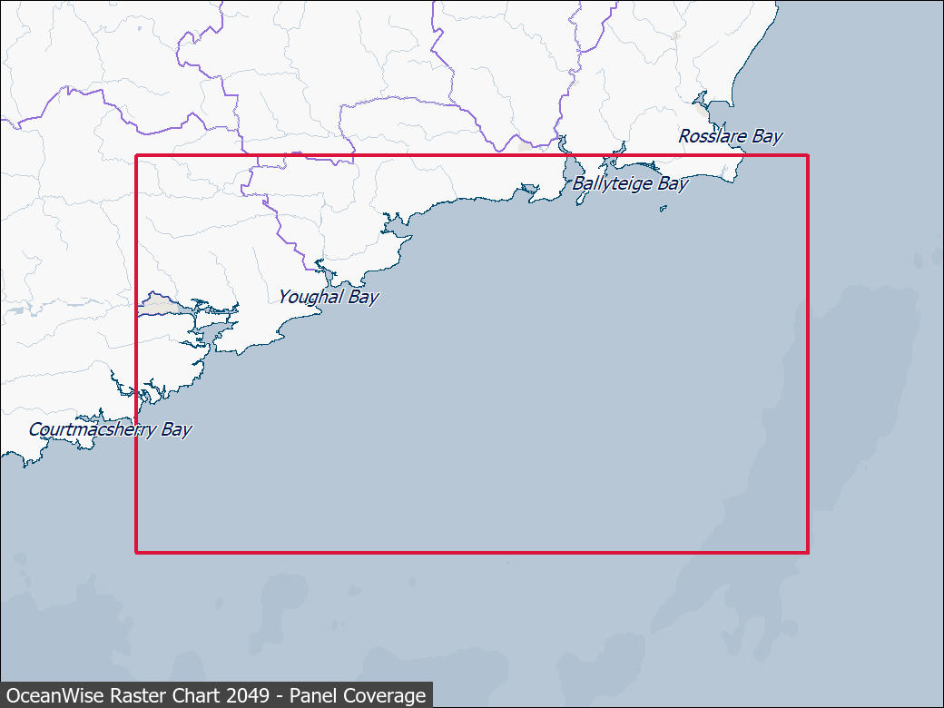 Panel coverage map for UKHO Raster Chart 2049