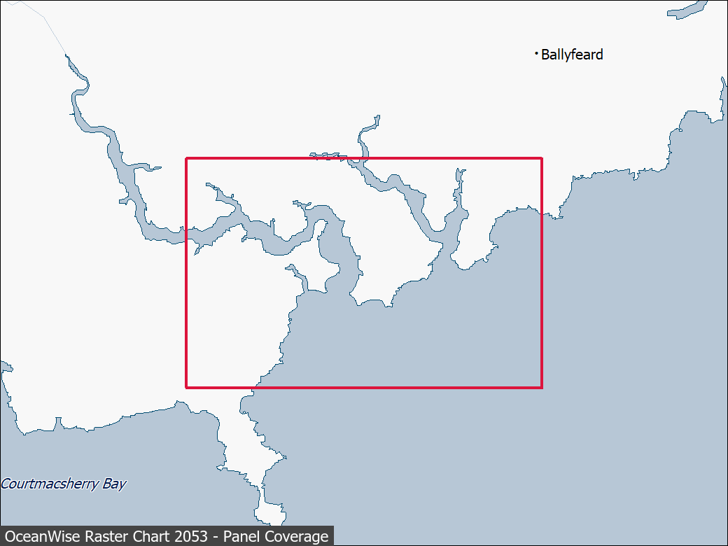 Panel coverage map for UKHO Raster Chart 2053