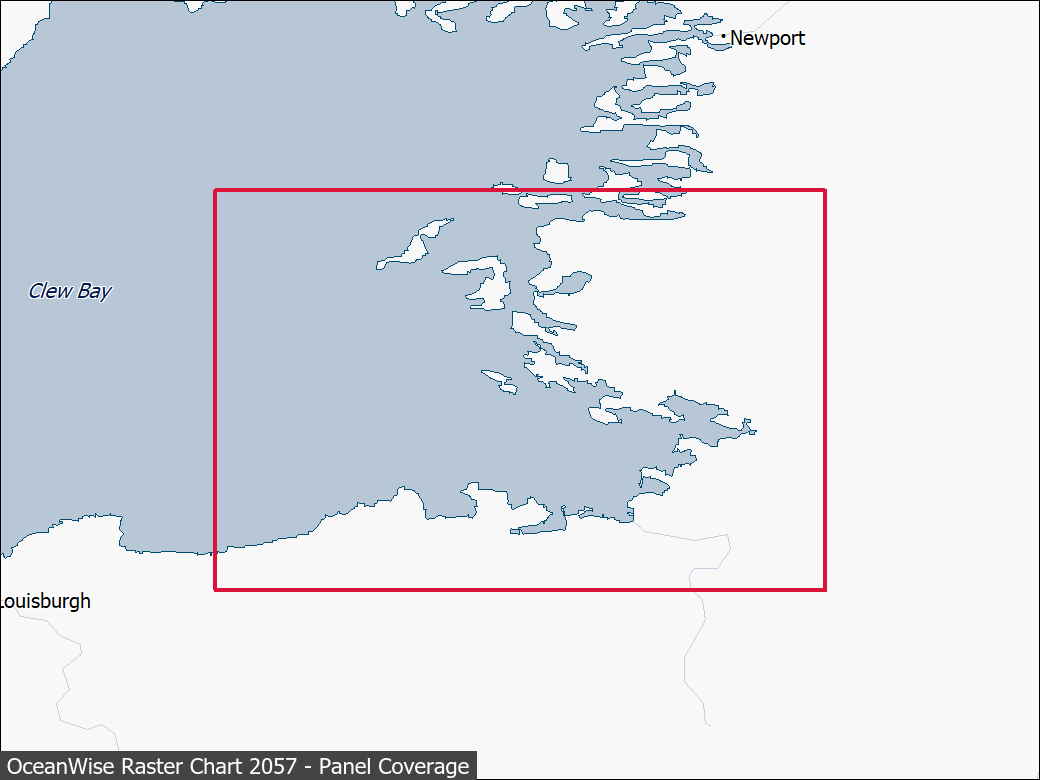 Panel coverage map for UKHO Raster Chart 2057