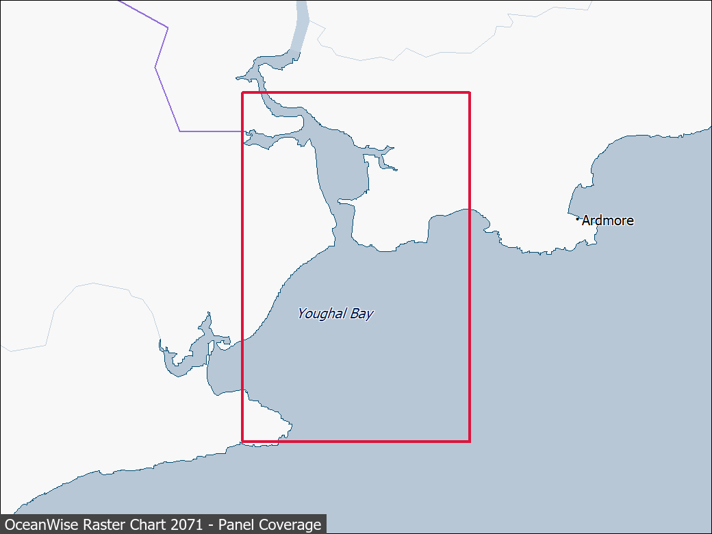 Panel coverage map for UKHO Raster Chart 2071