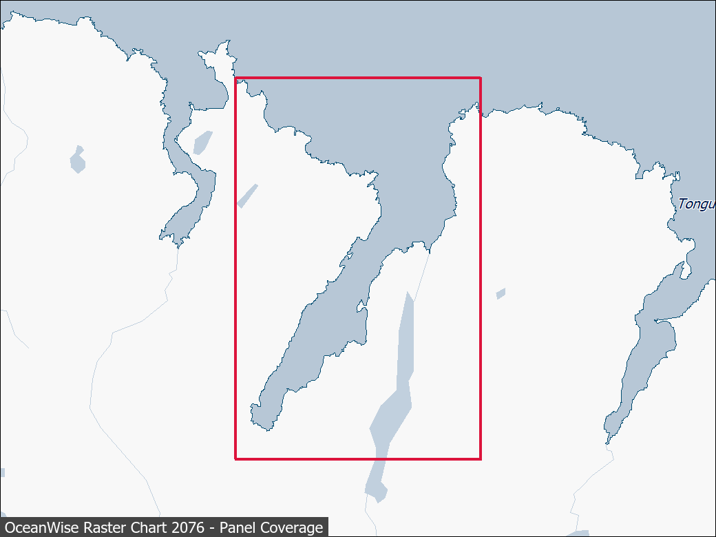 Panel coverage map for UKHO Raster Chart 2076